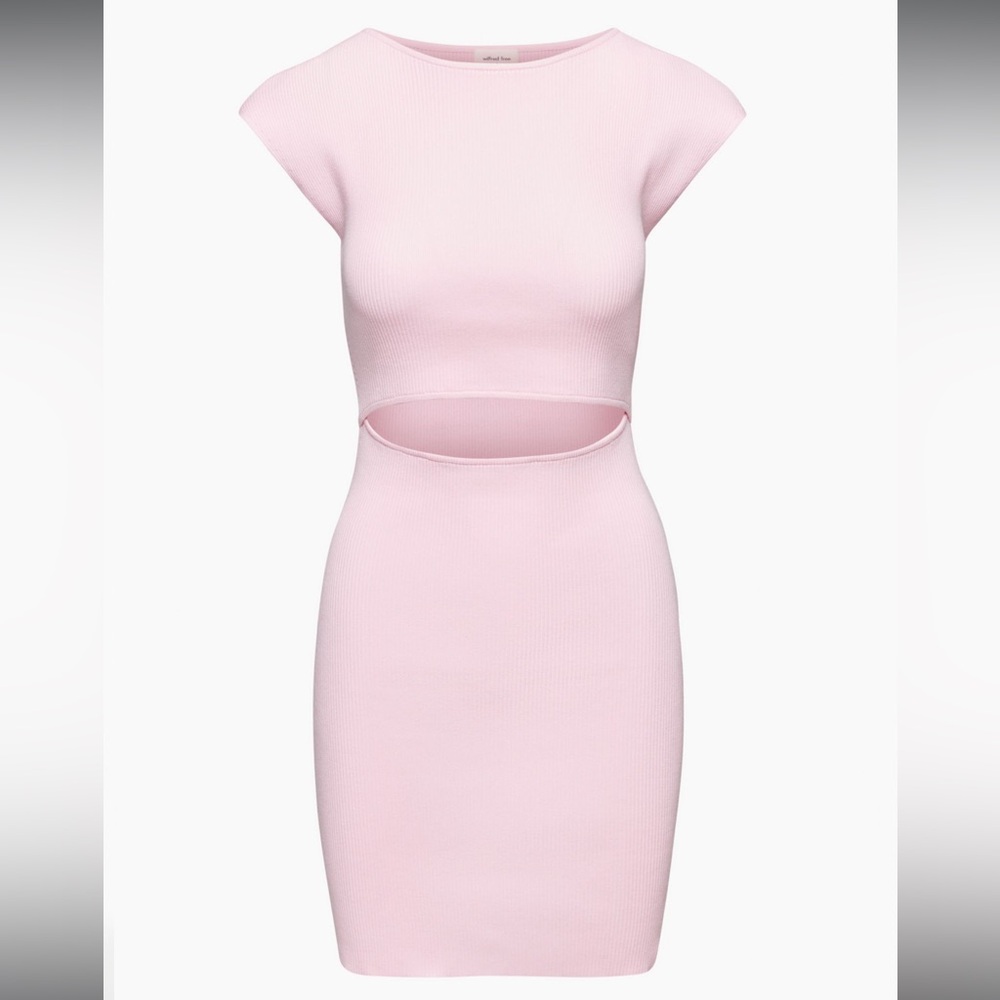 WILFRED | Pink Cut-out Knit Mini Dress